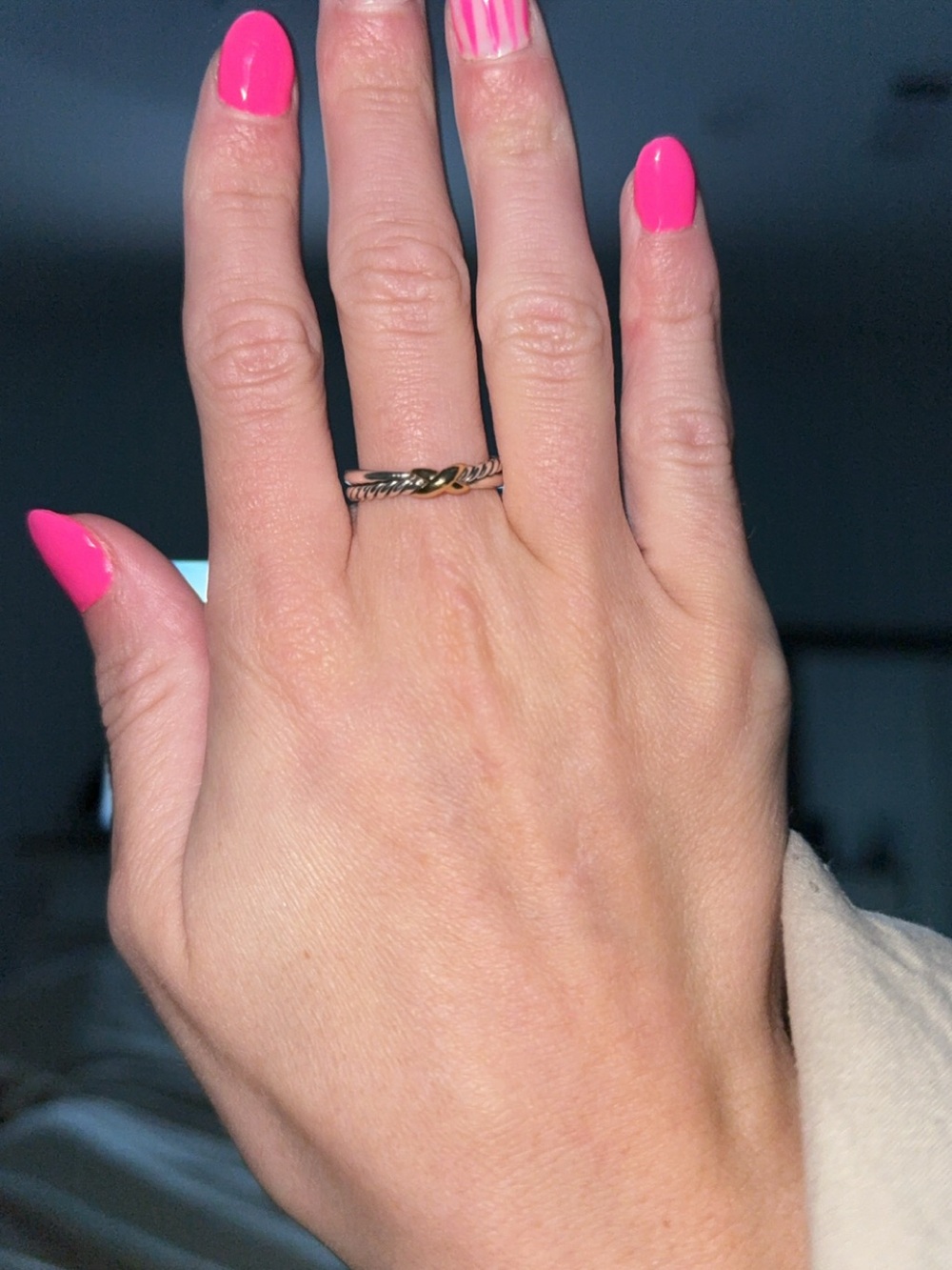 David Yurman Two-Tone Twisted Knot Ring - Gold & Silver